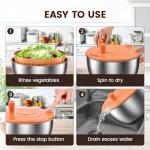 Emojoy 5 Qt Stainless Steel Salad Spinner