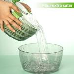 Large Green Salad Spinner with Lid Lock & Handle