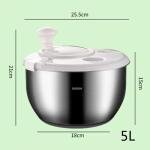 MOUNW 6L Salad Spinner with Stainless Steel Bowl