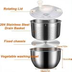Stainless Steel Salad Spinner - 6L Capacity
