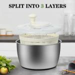 5Qt Stainless Steel Salad Spinner and Vegetable Dryer