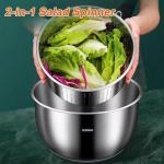 Stainless Steel Salad Spinner - 6L Capacity