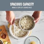 GreenLife 3-Cup Electric Rice Cooker, Compact Design