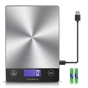 CROWNFUL Rechargeable Stainless Steel Kitchen Scale