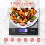CROWNFUL Rechargeable Stainless Steel Kitchen Scale