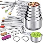 20-Piece Stainless Steel Measuring Cups and Spoons Set