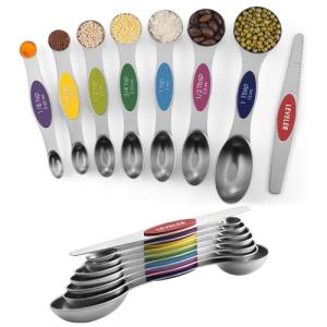 8-Piece Stainless Steel Magnetic Measuring Spoon Set