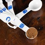 6-Piece White and Blue Plastic Measuring Spoon Set