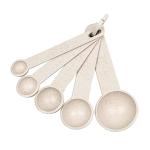 Cream Wheat Straw Measuring Cups and Spoons Set