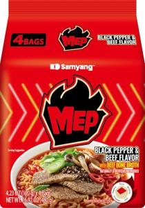 Spicy Korean Black Pepper Beef Ramen Noodles