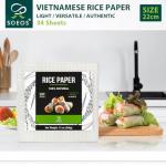 Soeos White Rice Paper Wrappers - 34 Sheets