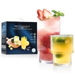 12-Piece Ribbed Glassware Set with Stackable Cups