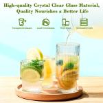 12-Piece Ribbed Glassware Set with Stackable Cups