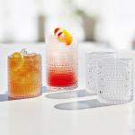 FULGNU Hobnail Drinking Glasses Set of 12, 11.8 oz Vintage Glasses Drinking Set & 10 oz Cocktail Glasses Set, Embossed Glass Cups for Kitchen, Beer, Juice, Cocktail, Whiskey, Milk