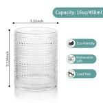 Vintage Hobnail Glasses Set, 6 Pieces, 473 ml