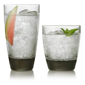 Libbey Smoky Rocks and Tumbler Glasses Set