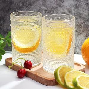 Lumkit Vintage Hobnail Drinking Glasses Set of 6