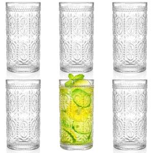 Bekith 6 Pack Vintage 12 oz Drinking Glasses