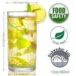 Bekith 6 Pack Vintage 12 oz Drinking Glasses