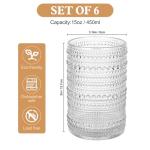 Vintage Hobnail Glass Set with Cleaning Brush, 6pcs