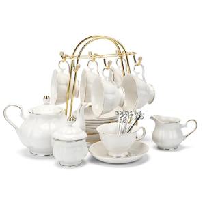 22-Piece Porcelain Tea Set for 6