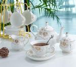 22-Piece Porcelain Tea Set for 6