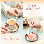 Vintage Flower Porcelain Tea Set for 6 Adults