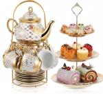 21-Piece European Floral Tea Party Set