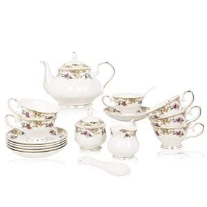 Elegant 21-Piece Bone China Tea Set
