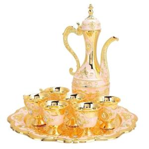 Turkish Tea Set with 6 Cups and Tray