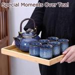 Elegant Japanese Tea Set with Teapot and Cups