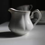 15-Piece Off-White Porcelain Tea Set with Gold Trim