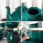Vintage 21-Piece Green Porcelain Tea Set
