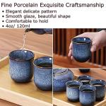 Elegant Japanese Tea Set with Teapot and Cups