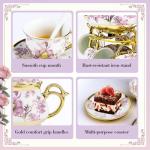 20-Piece Elegant Purple Porcelain Tea Set