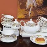 Elegant 21-Piece Bone China Tea Set