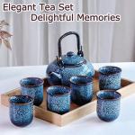 Elegant Japanese Tea Set with Teapot and Cups