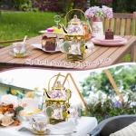 20-Piece Elegant Purple Porcelain Tea Set