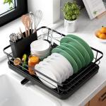 Stainless Steel Dish Drainer with Cutlery Holder