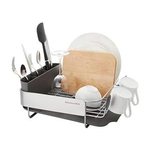 Compact Space-Saving Dish Rack with Drain Board