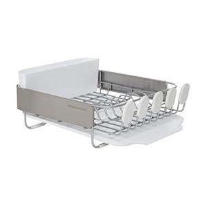 Compact Rust Resistant Expandable Dish Rack, Gray
