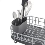 Low Profile Carbon Steel Dishrack in Charcoal Gray