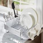 Compact Rust Resistant Expandable Dish Rack, Gray