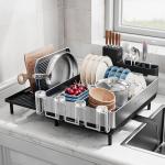 Large Expandable Dish Drying Rack in Black