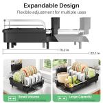 Expandable Dish Drying Rack with Utensil Holder