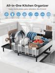 Large Expandable Dish Drying Rack in Black
