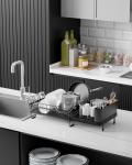 Kitsure Extendable Large Dish Drying Rack - Black