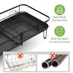 Expandable Metal Dish Drying Rack with Utensil Holder