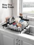 Large Expandable Dish Drying Rack in Black