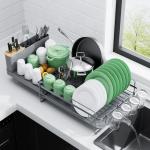 Kitsure Expandable Dish Drying Rack with Holders
